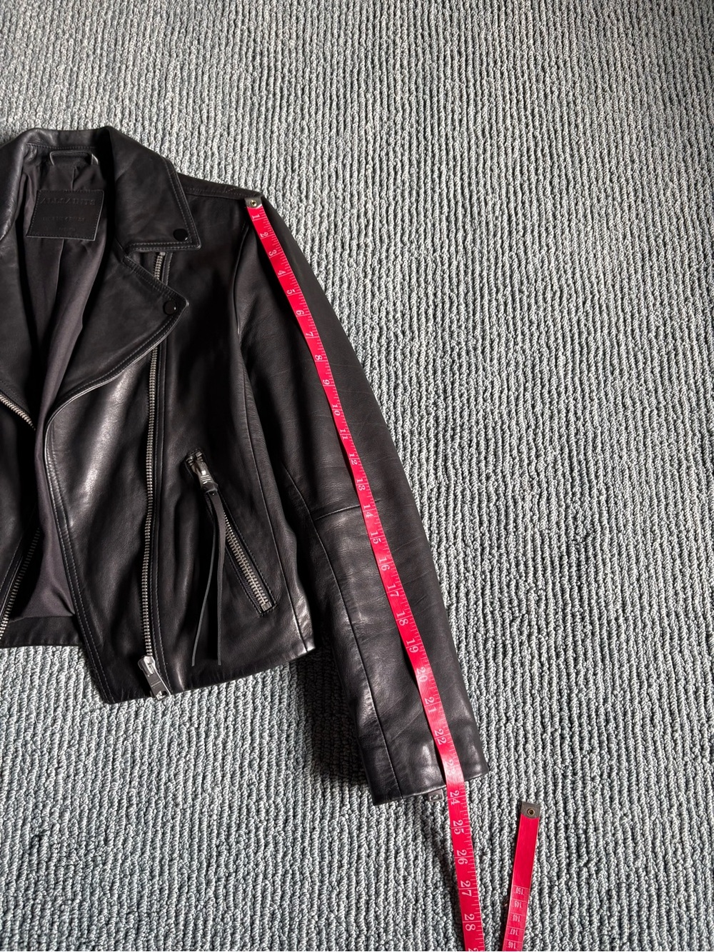 ALL SAINTS Dalby leather jacket 4 - Picture 12 of 15